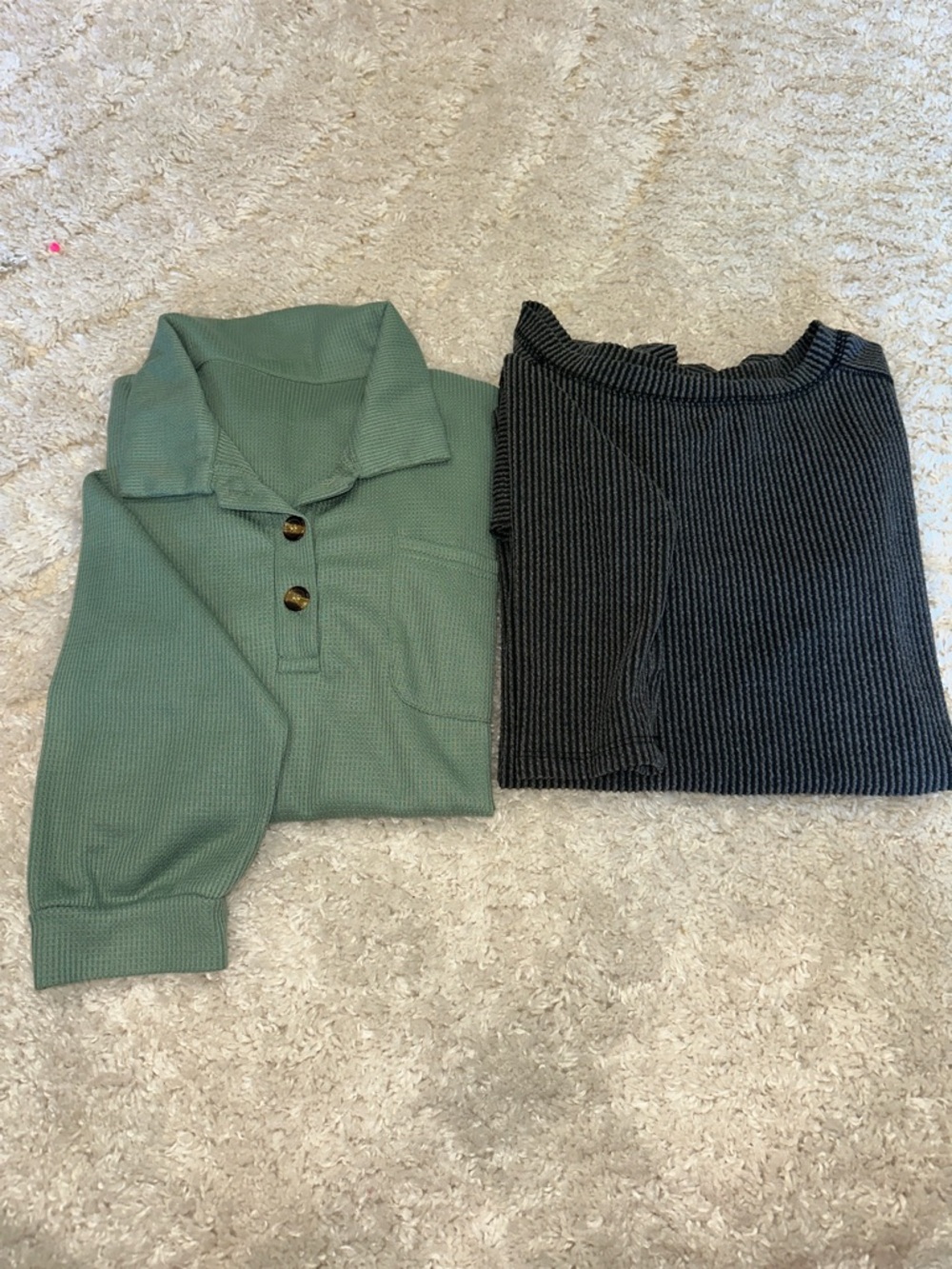 Women’s Sweaters - Sage Green and Dark Grey